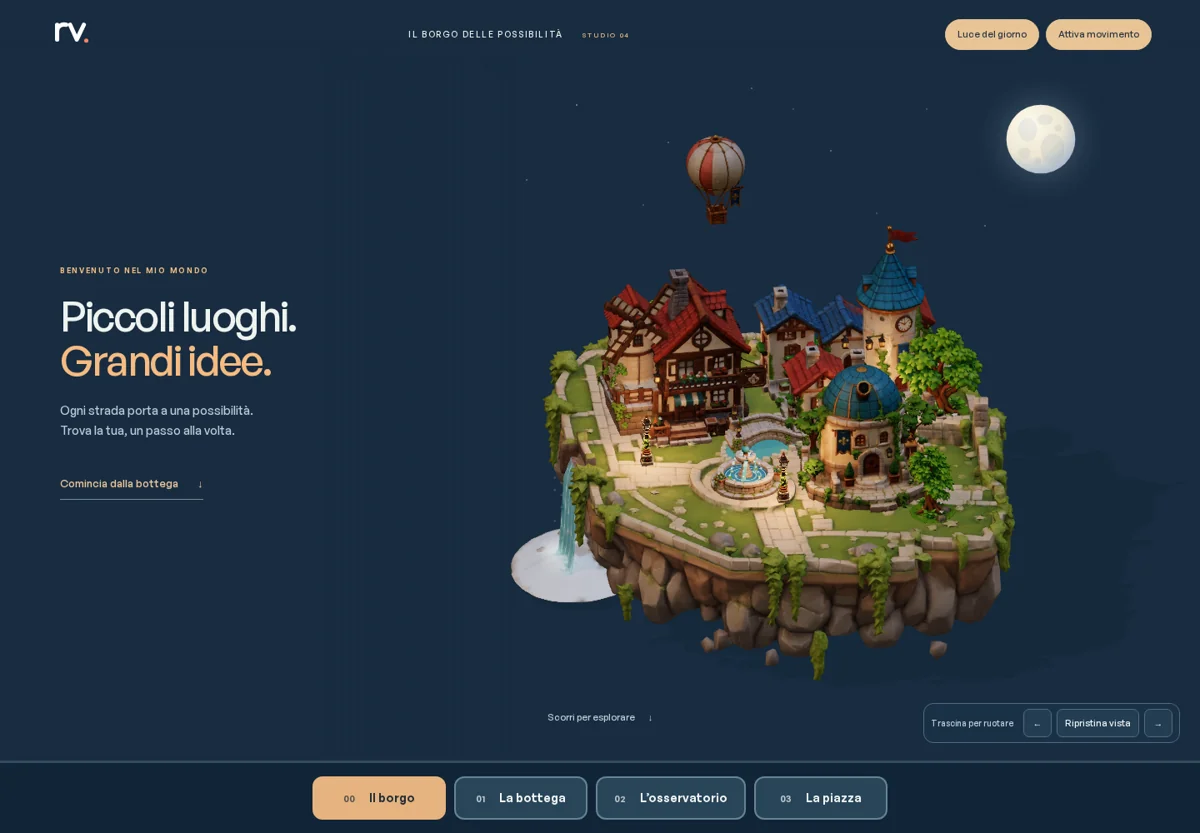 Il Mondo delle Possibilità, città fantasy isometrica in 3D